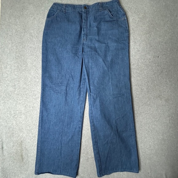 J T F Jeans That Fit Denim - VTG Sears Jeans That Fit 20 Tall Regular‎ High Rise Blue Denim Straight Leg 70s